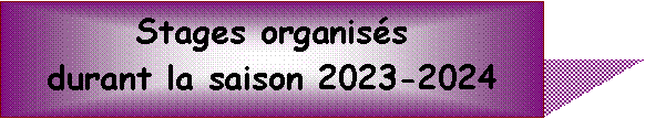 Zone de Texte: Stages organiss durant la saison 2023-2024